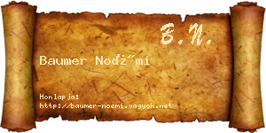Baumer Noémi névjegykártya